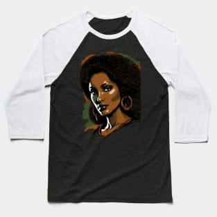 Blaxploitation Queen Pam Grier,  African American Retro Vintage 70s Style Baseball T-Shirt